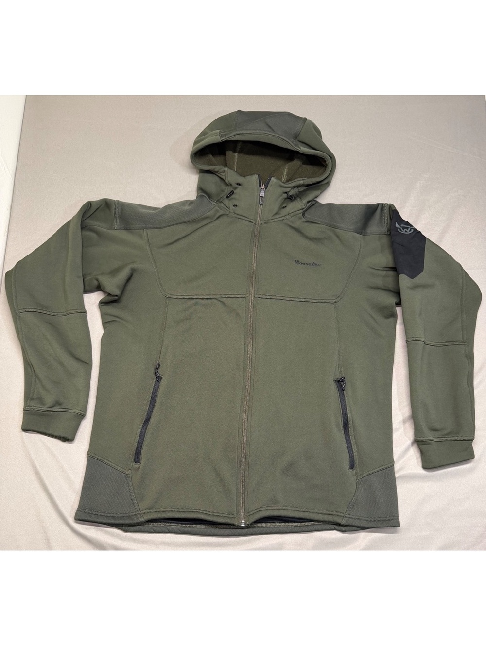Moosejaw Olive Green Hooded Fleece Jacket Size L